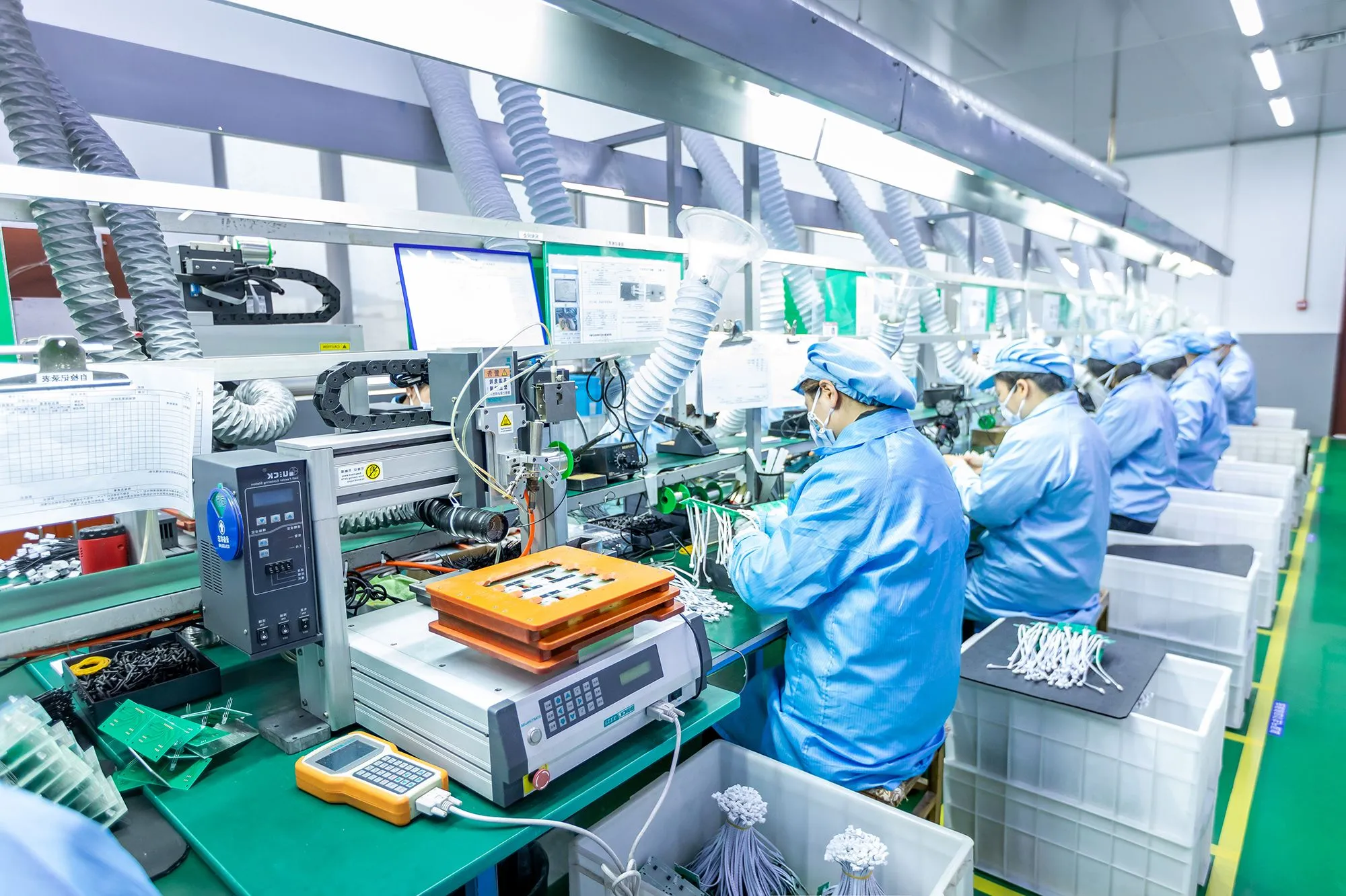 Electronics assembly area shown on the ECO-NEWLEAF company website